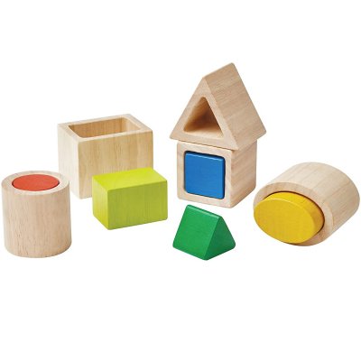 PLAN TOYS  Formes g&eacute;om&eacute;triques a imbriquer m&eacute;thode Montessori 