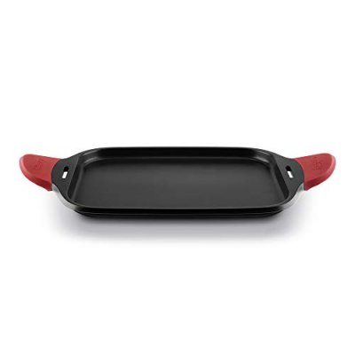 CASTEY Plancha 45cm antiadh&eacute;sif, fonte d&acute;aluminium, anses fixes, tous feux