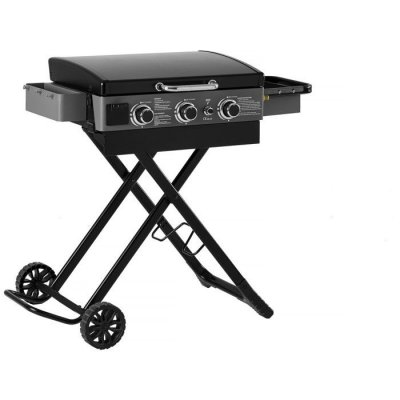  Plancha &agrave; gaz avec chariot pliable et portable ""Firo"" - 7,5 kw - Noir
