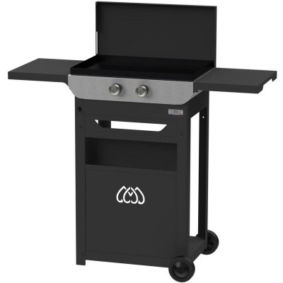 LE MARQUIER Plancha &agrave; gaz original 260 duo edition + chario et couvercle inclus