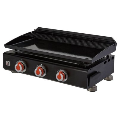 BRASERO Plancha &agrave; gaz Silvia II G 3 Feux - - Plaque Fonte &eacute;maill&eacute;e fabriqu&eacute;e en France - 67 x 34 cm - 7,5 kW