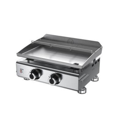 FAVEX Plancha &agrave; gaz Silvia IIG 2 feux plaque inox l.52.5 x H.23.5 x P.41.4 cm