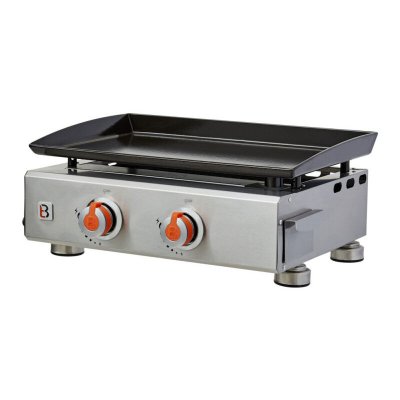 BRASERO Plancha Alicia Ii Inox 2 Feux - Surface Cuisson 52 X 34 Cm - 5 Kw