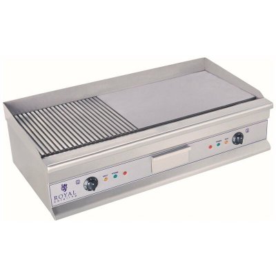 HELLOSHOP26 Plancha &eacute;lectrique nervur&eacute;e - 100cm - 2 x 3.2kW acier inox professionnel