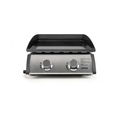 LIVOO Plancha gaz 2 br&ucirc;leurs  DOC296 Metal