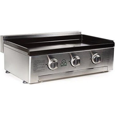 BRIXTON Plancha gaz 3 br&ucirc;leurs plaquede cuisson en fonte &eacute;maill&eacute;e  bq-6395