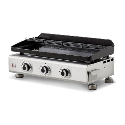 BRASERO plancha gaz 7500w plaque fonte &eacute;mail 67x34cm + grille - 976.0205 