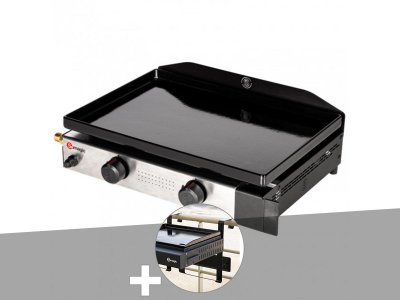 SOMAGIC Plancha gaz &agrave; poser 2 br&ucirc;leurs Solia 200 -  + Support balcon