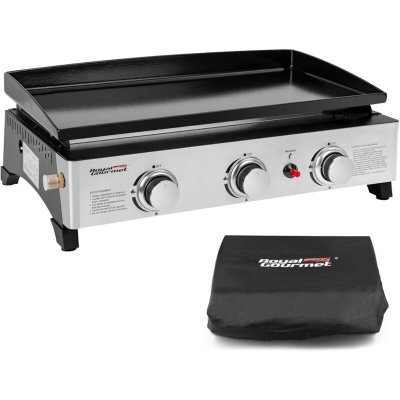 ROYAL GOURMET Plancha Gaz en Acier Emaill&eacute; -3 Br&ucirc;leurs Puissance 7.5kW, Surface Cuisson 62,0 x 35,5 cm 