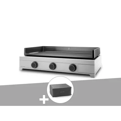 FORGE ADOUR Plancha gaz Modern 75 inox avec housse -  - Gris