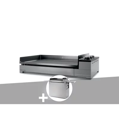 FORGE ADOUR Plancha gaz Premium 75 inox avec chariot -  - Gris