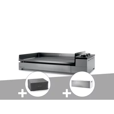 FORGE ADOUR Plancha gaz premium 75 inox avec housse et couvercle pour plancha - 