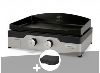 LE MARQUIER Plancha gaz Signature Allure 260 Duo + Housse de protection - Gris