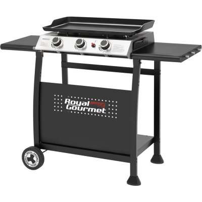 ROYAL GOURMET Plancha Gaz sur Chariot - 3 Br&ucirc;leurs Puissance 7.5kW - Plaque Amovible