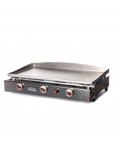 PLANCHA TONIO Plancha Gaz Tonio Lagoa 3 Feux Caisson et Plaque Inox