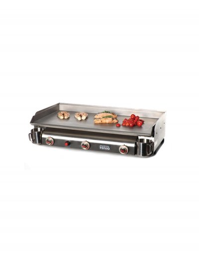 PLANCHA TONIO Plancha Gaz Tonio Trio 3 Feux Tout Inox Caisson et Plaque Inox