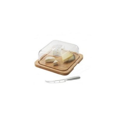 JEAN DUBOST Planche &Agrave; D&eacute;couper Dubost + Cloche A Fromage Bambou+Couteau Inox