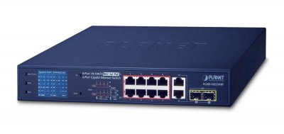 PLANET  FGSD-1022VHP SW 8P PoE+ 120W +&eacute;cran LCD +2G +2SFP