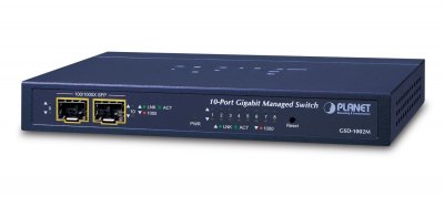 PLANET  GSD-1002M sw Niv2 8 gigabit + 2 SFP 100/1G alim PoE