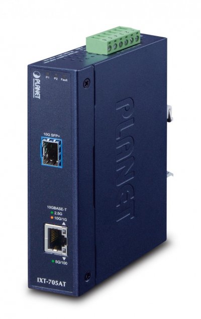 PLANET  IXT-705AT convertisseur de Support r&eacute;seau 20000 Mbit/s Bleu