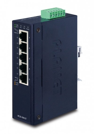 PLANET  Switch Indust Gigabit -40/75&deg; - 5 ports 10/100/1000