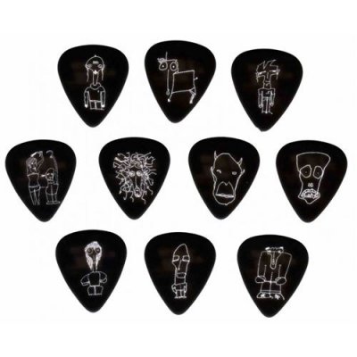 PLANET WAVES  1CBK4-10JS Joe Satriani Pack de 10 M&eacute;diators Moyen Noir