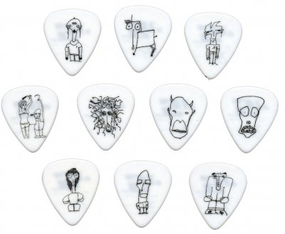 D ADDARIO AND CO Planet Waves 1CWH6-10JS Joe Satriani Pack de 10 M&eacute;diators Lourd Blanc