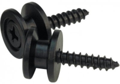 D ADDARIO AND CO Planet Waves PWEP102 Paire d'Attaches de sangle en laiton Noir