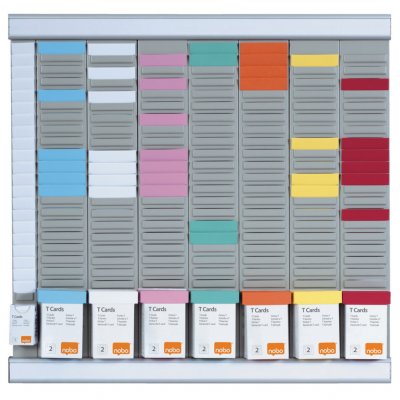 NOBO Planning &agrave; fiches Acco en T Office Planner - 7 bandes de 24 fiches