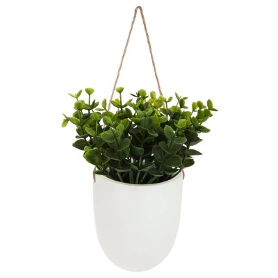 Plante artificielle &agrave; suspendre Pot en c&eacute;ramique H 20 cm
