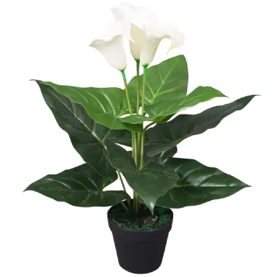VIDAXL Plante artificielle avec pot Lis Calla 45 cm Blanc  Blanc