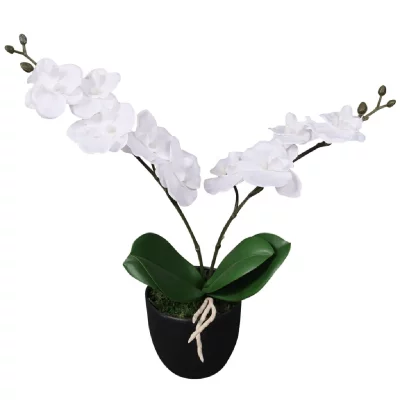 VIDAXL Plante artificielle avec pot Orchid&eacute;e 30 cm Blanc  - Blanc