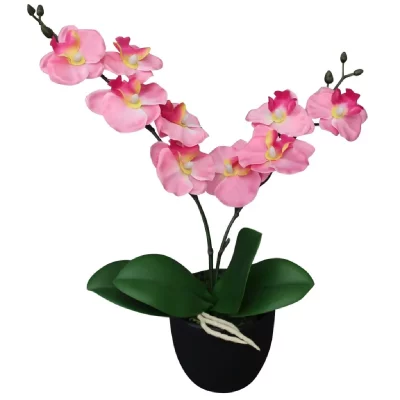 VIDAXL Plante artificielle avec pot Orchid&eacute;e 30 cm Rose  Rose