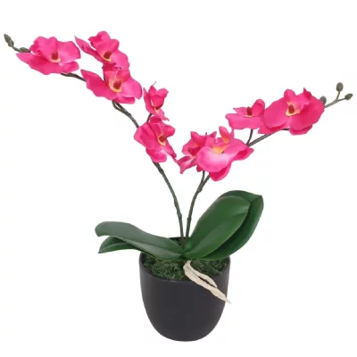 VIDAXL Plante artificielle avec pot Orchid&eacute;e 30 cm Rouge  Rouge