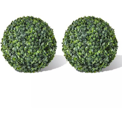 Plante artificielle boules de buis decoration interieur ou e par terieur 2 pi&egrave;ces 35