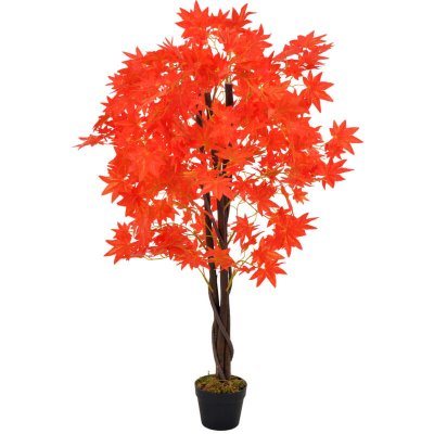 Plante artificielle d'&eacute;rable avec pot rouge 120 cm d&eacute;coration int&eacute;rieur DEC022040