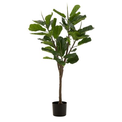 Plante Artificielle en Pot Ficus 129cm Vert & Noir