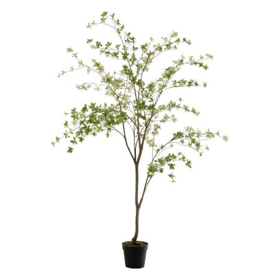 Plante Artificielle ""Fines Feuilles"" 190cm Vert & Noir