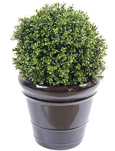 PEGANE Plante artificielle haute gamme Sp&eacute;cial ext&eacute;rieur / Buis artificiel boule UV - Dim : H.50 x D.40 cm
