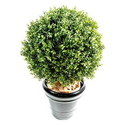 PEGANE Plante artificielle haute gamme Sp&eacute;cial ext&eacute;rieur / Buis boule artificiel - Dim : H.100 x D.80 cm