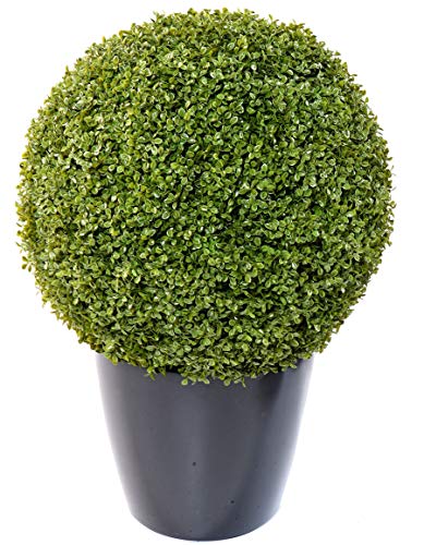 PEGANE Plante artificielle haute gamme Sp&eacute;cial ext&eacute;rieur / Buis boule artificiel - Dim : H.58 x D.58 cm