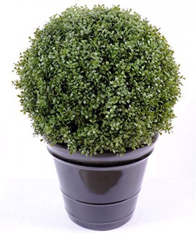 PEGANE Plante artificielle haute gamme Sp&eacute;cial ext&eacute;rieur / Buis boule artificiel - Dim : H.89 x D.65 cm