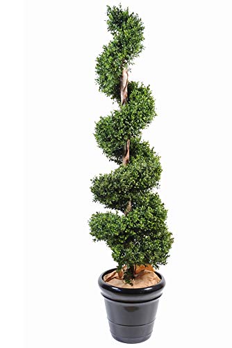 PEGANE Plante artificielle haute gamme sp&eacute;cial ext&eacute;rieur / buis spirale artificiel - dim : 140 x 45 cm