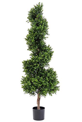 PEGANE Plante artificielle haute gamme sp&eacute;cial ext&eacute;rieur / buis spirale artificiel - dim : 150 x 40 cm