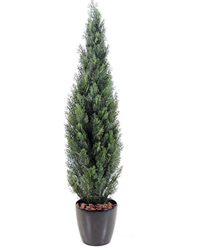PEGANE Plante artificielle haute gamme Sp&eacute;cial ext&eacute;rieur / Cypr&egrave;s Artificiel Mini Vert - Hauteur : 270 cm