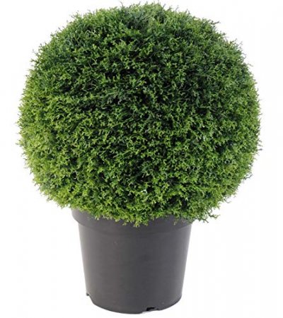 PEGANE Plante artificielle haute gamme Sp&eacute;cial ext&eacute;rieur / Cypr&egrave;s artificiel vert - Dim : H.55 x D.45 cm