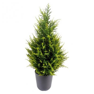 PEGANE Plante artificielle haute gamme Sp&eacute;cial ext&eacute;rieur / Cypres Juniperus - Dim : 65 x 33 cm
