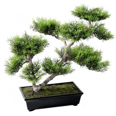 PEGANE Plante artificielle haute gamme Sp&eacute;cial ext&eacute;rieur / PIN artificiel BONSAI - Dim : 42 x 48 cm --