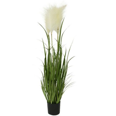 Plante Artificielle Herbes Pampas En Pot Plastique - &Oslash; 40 x 100 cm