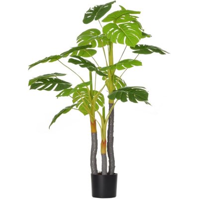 Plante artificielle monstera H.1,2 m tronc branches lichen pot inclus